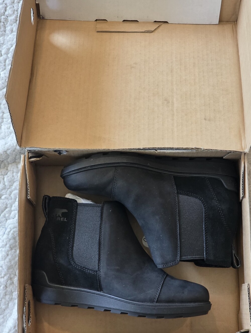 Sorel Evie II Chelsea Boot Women Size 7 Black Waterproof Wedge NL5020